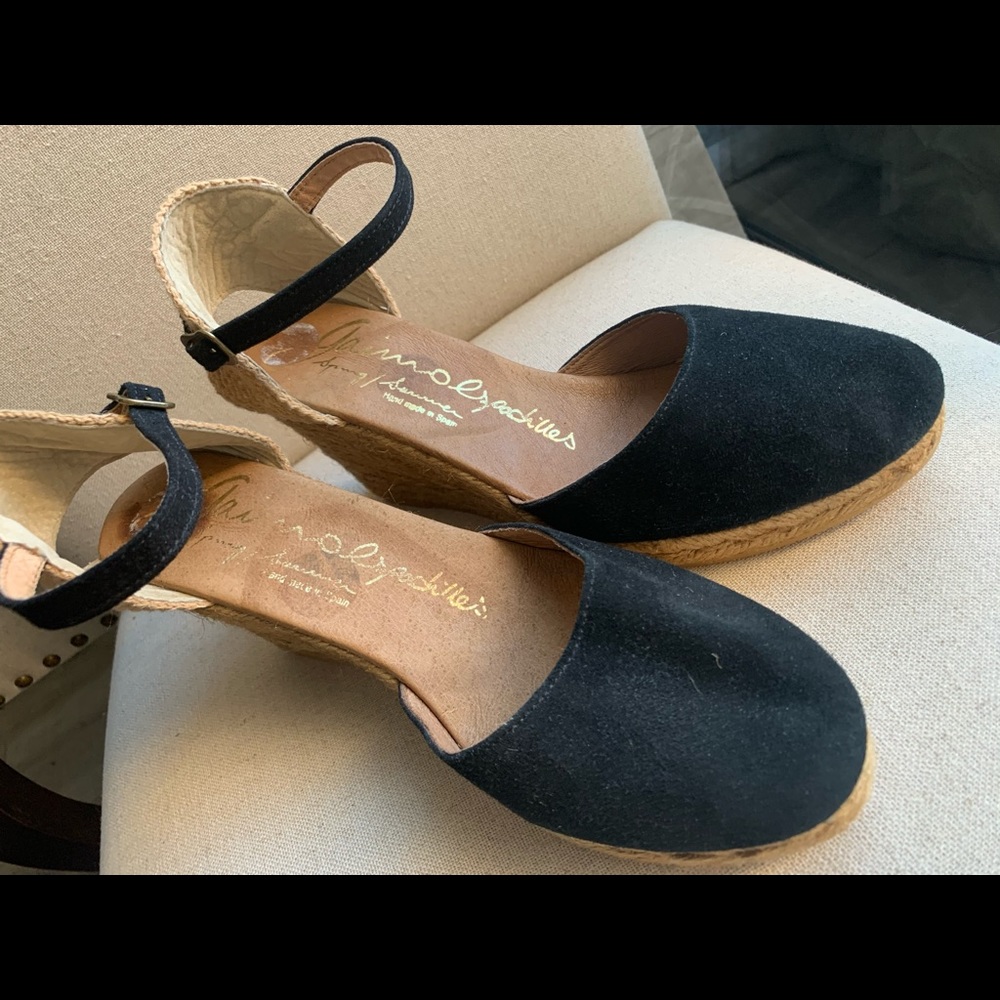 Black and Tan Espadrilles